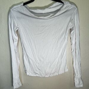 Nuuds Cream Fitted Long Sleeve Blouse